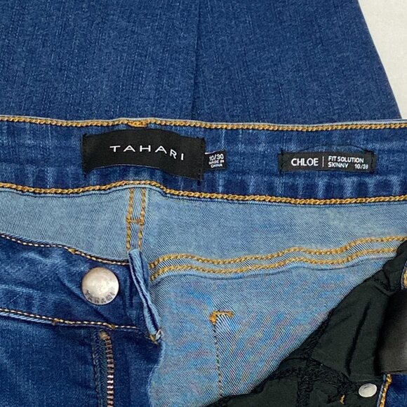 Tahari Mid Rise Chloe Fit Solution Stretch Skinny Denim Jeans Faded Medium Wash - Picture 14 of 16